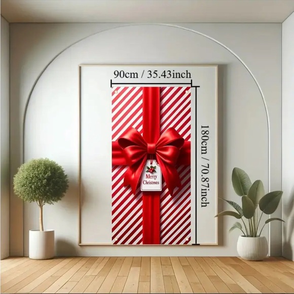 2D Door Banner - Durable Festive Red and Green Ribbon Christmas Door Banner 2D - Picture 5 of 6